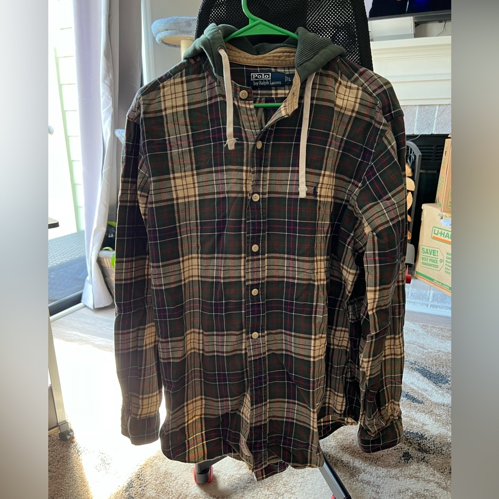 Polo Flannel Hoodie